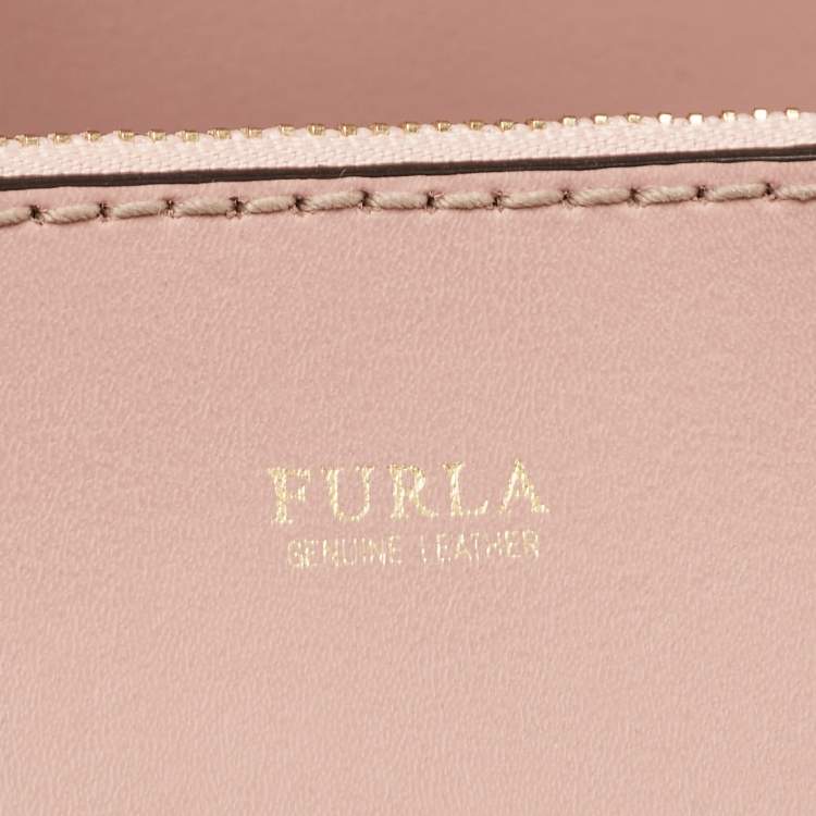 Pre Owned Furla Pink Leather Stacy Drawstring Bucket Bag