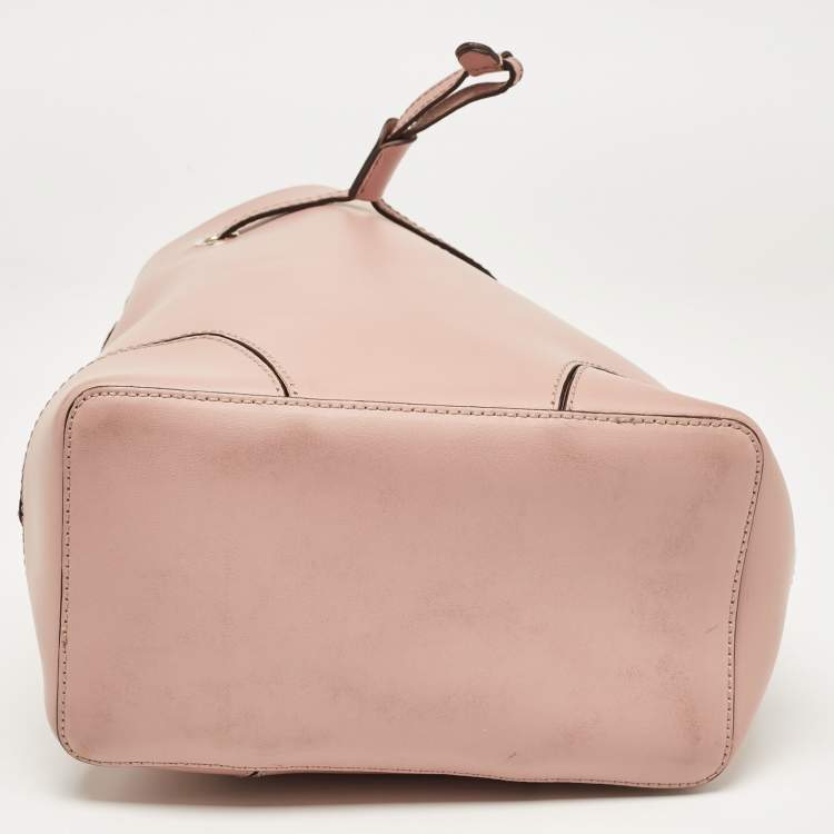 Pre Owned Furla Pink Leather Stacy Drawstring Bucket Bag