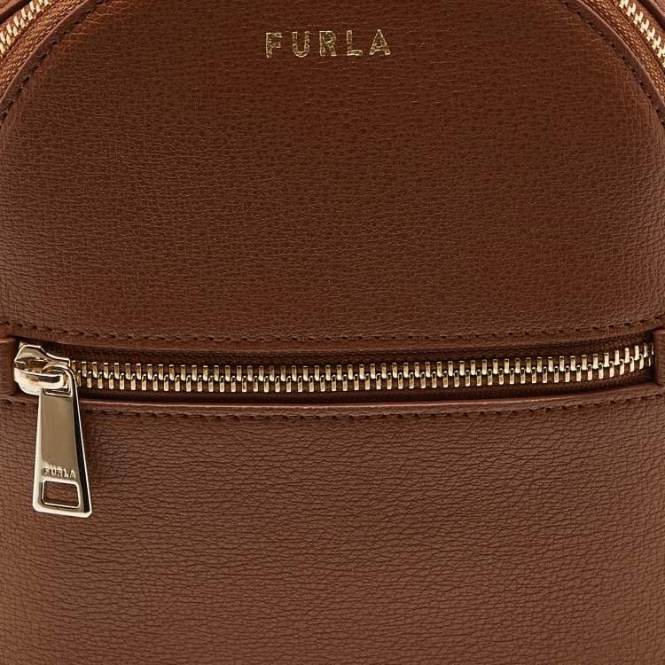 Pre Owned Furla Brown Leather Mini Backpack 