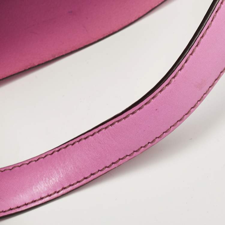 Pre Owned Furla Pink Leather Stacy Drawstring Bucket Bag