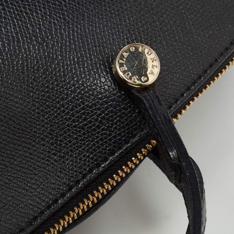 Pre Owned Furla Black Leather Piper Dome Satchel