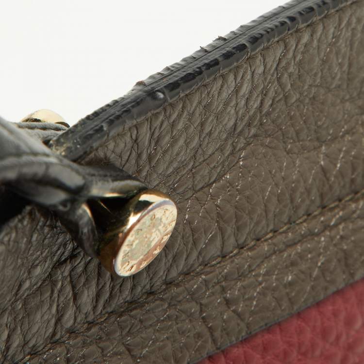 Pre Owned Furla Tri Color Leather Piper Top Handle Bag