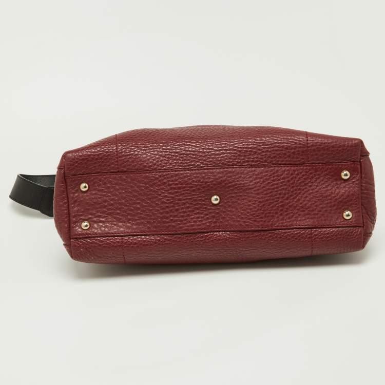 Pre Owned Furla Tri Color Leather Piper Top Handle Bag