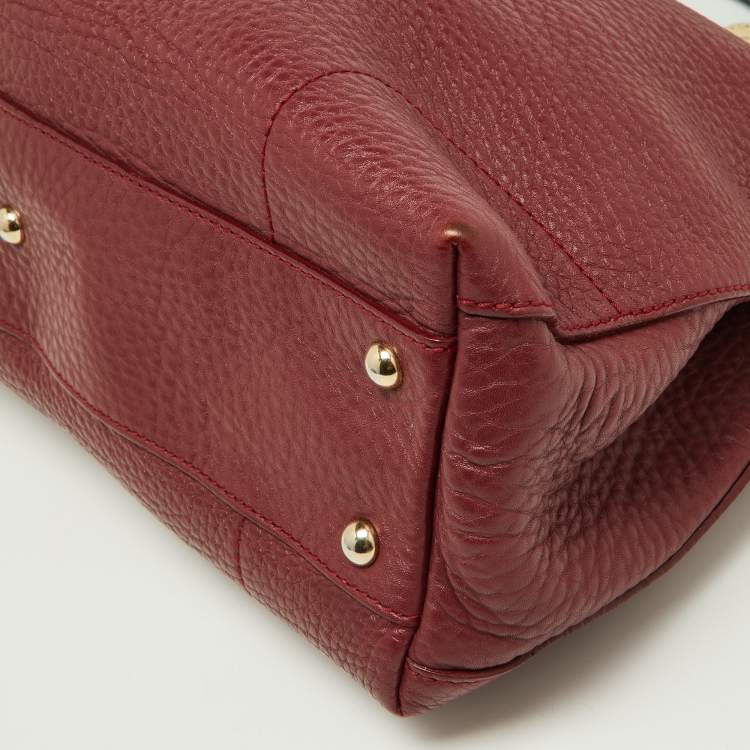 Pre Owned Furla Tri Color Leather Piper Top Handle Bag