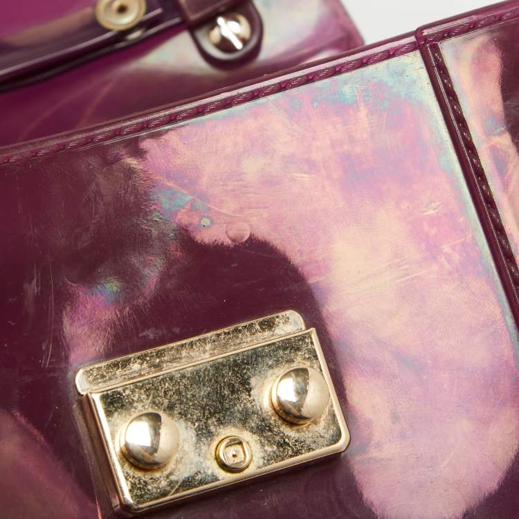 Pre Owned Furla Purple Rubber Mini Candy Bon Bon Crossbody Bag