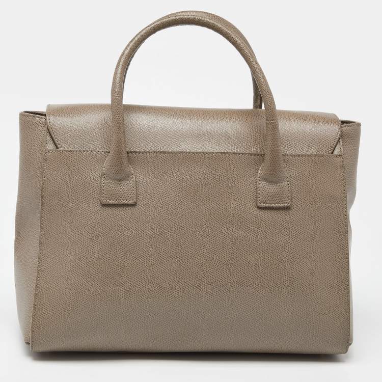 Pre Owned Furla Grey Leather Large Metropolis Tote