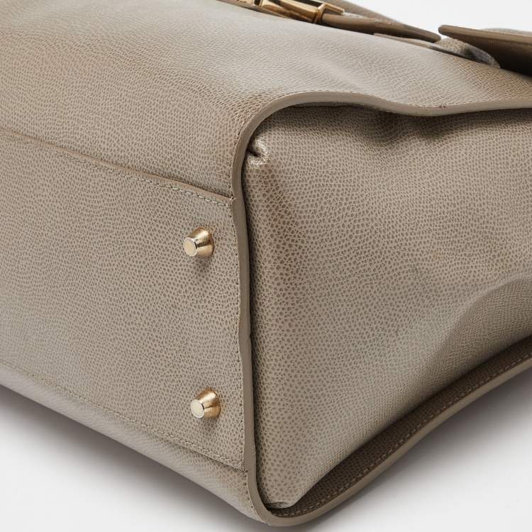 Pre Owned Furla Grey Leather Large Metropolis Tote
