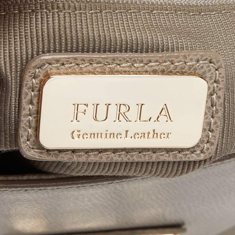 Pre Owned Furla Grey Leather Large Metropolis Tote