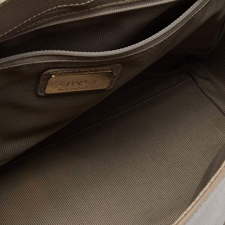 Pre Owned Furla Grey Leather Large Metropolis Tote