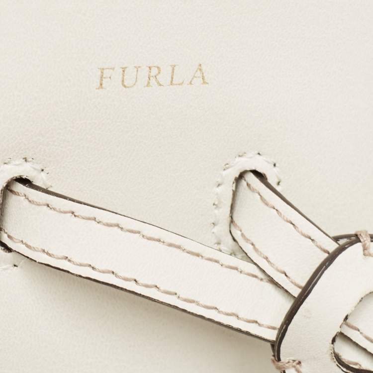 Pre Owned Furla Multicolor Leather and Jute Bucket Bag 