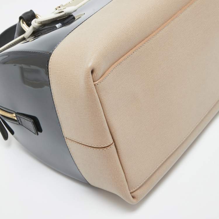 Pre Owned Furla Tricolor Rubber and Leather Candy Flap Satchel