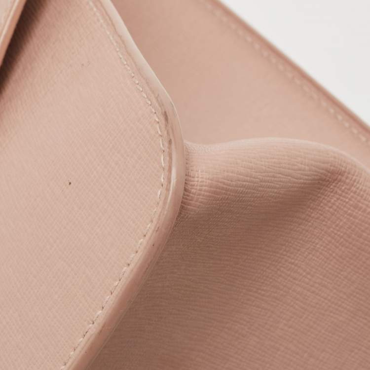 Pre Owned Furla Light Pink Leather Julia Top Handle Bag
