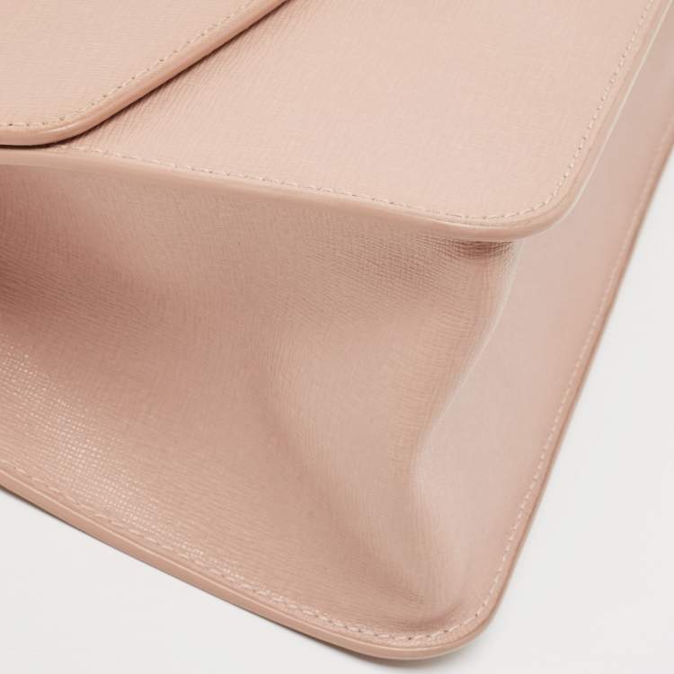 Pre Owned Furla Light Pink Leather Julia Top Handle Bag