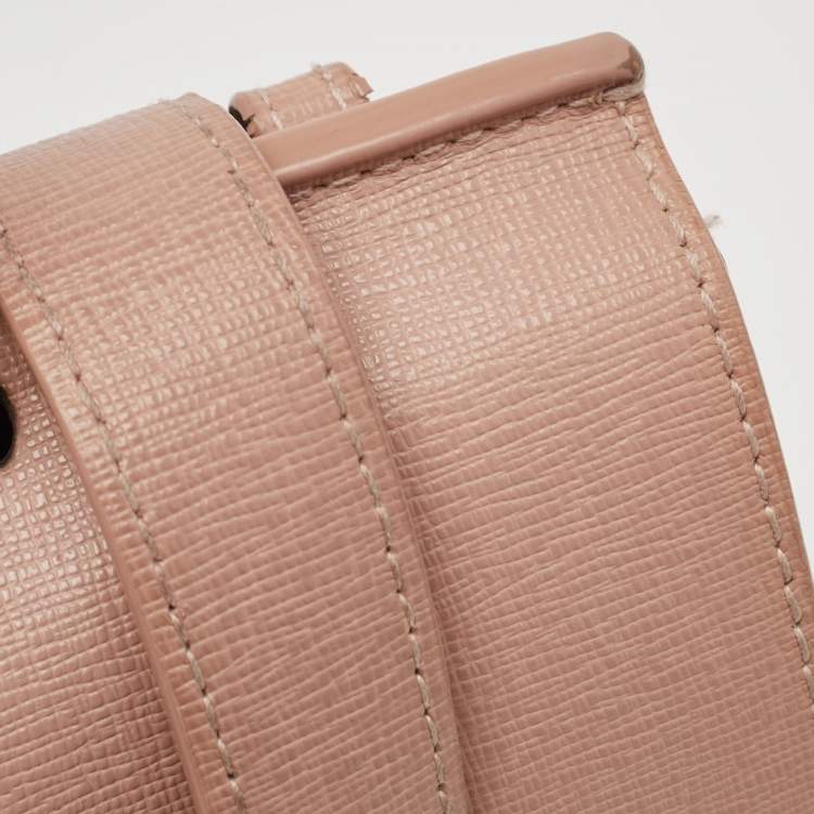 Pre Owned Furla Light Pink Leather Julia Top Handle Bag