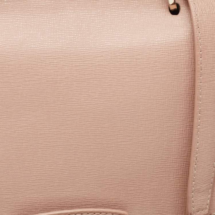 Pre Owned Furla Light Pink Leather Julia Top Handle Bag