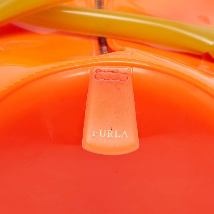 Pre Owned Furla Tri Color Rubber Candy Satchel
