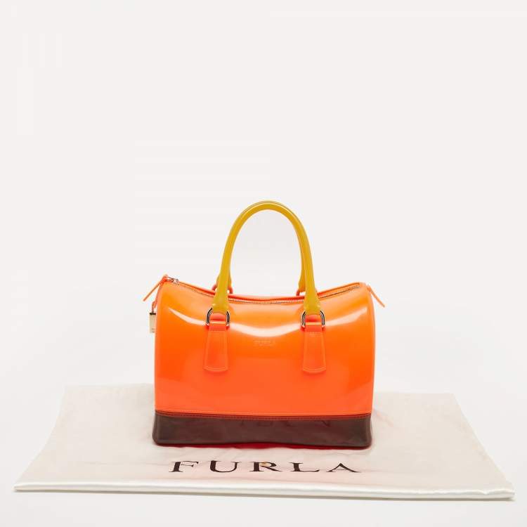 Pre Owned Furla Tri Color Rubber Candy Satchel