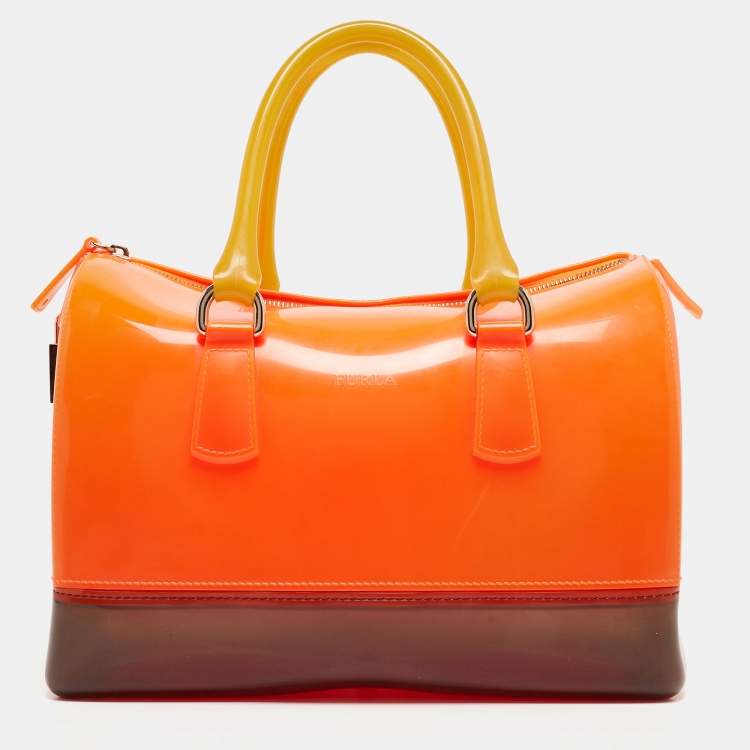 Pre Owned Furla Tri Color Rubber Candy Satchel