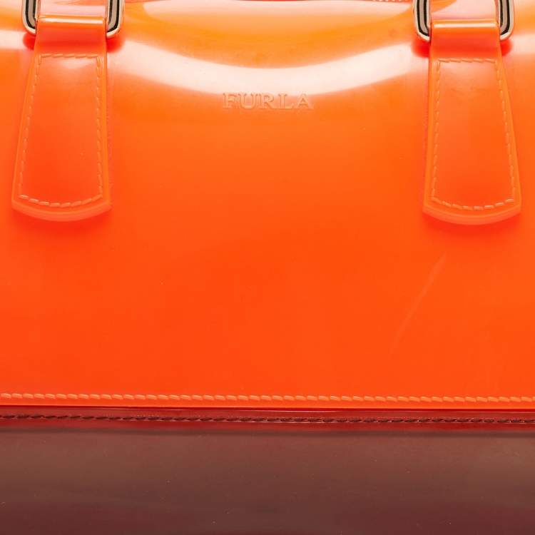 Pre Owned Furla Tri Color Rubber Candy Satchel