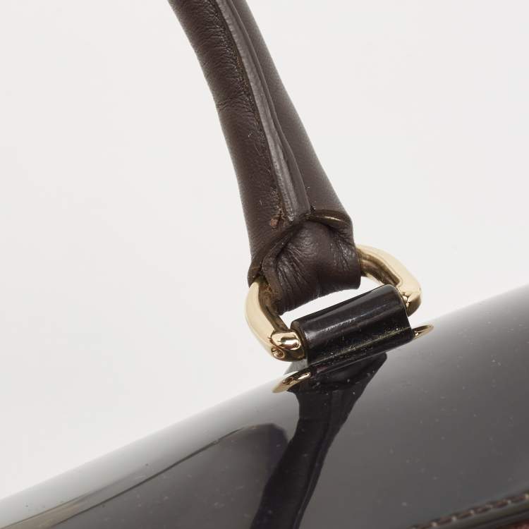 Pre Owned Furla Dark Brown/Beige Rubber and Leopard Print Leather Medium Candy Satchel