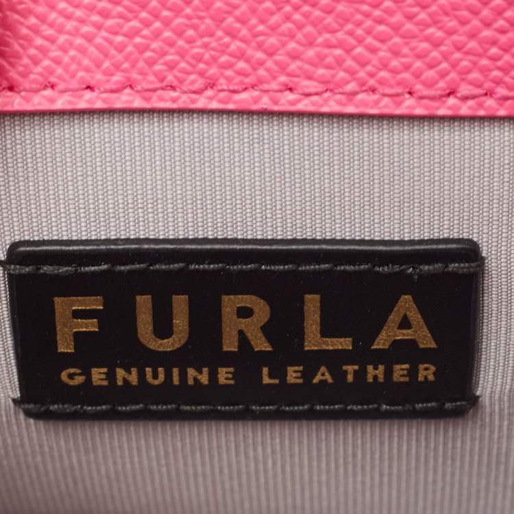 Pre Owned Furla Pink Leather Micro Venere Top Handle Bag