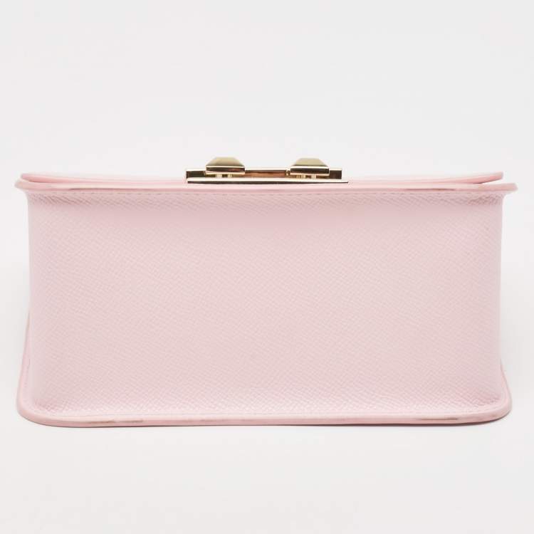 Pre Owned Furla Light Pink Leather Bella Chain Shoulder Bag