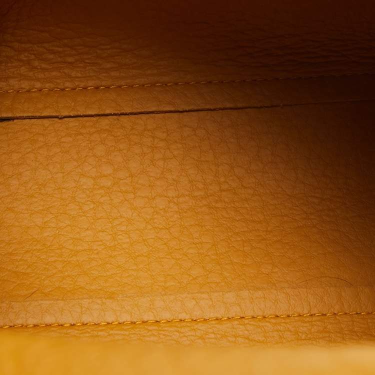 Pre Owned Furla Mustard Leather Medium Capriccio Top Handle Bag