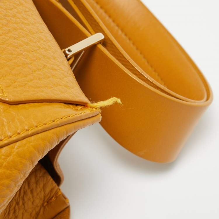 Pre Owned Furla Mustard Leather Medium Capriccio Top Handle Bag