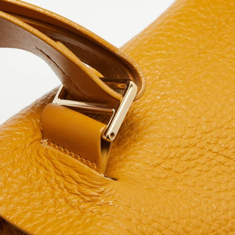 Pre Owned Furla Mustard Leather Medium Capriccio Top Handle Bag