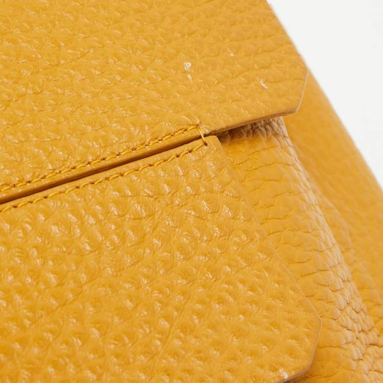 Pre Owned Furla Mustard Leather Medium Capriccio Top Handle Bag