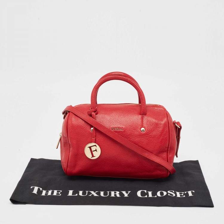 Pre Owned Furla Red Leather Arianna Satchel