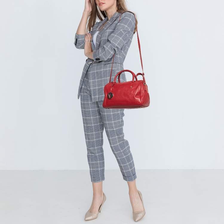 Pre Owned Furla Red Leather Arianna Satchel