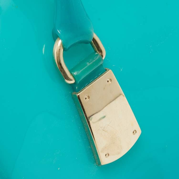 Pre Owned Furla Green Rubber Candy Satchel