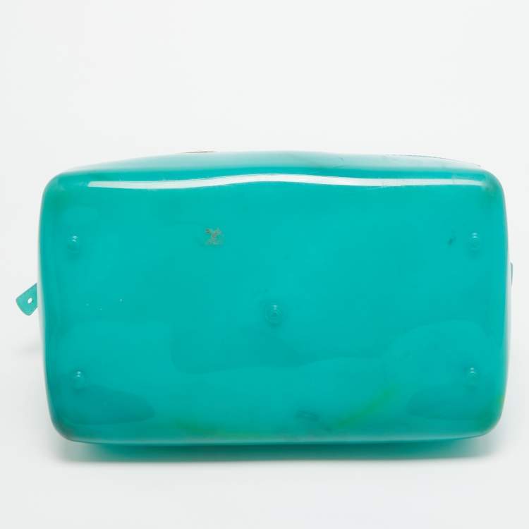 Pre Owned Furla Green Rubber Candy Satchel