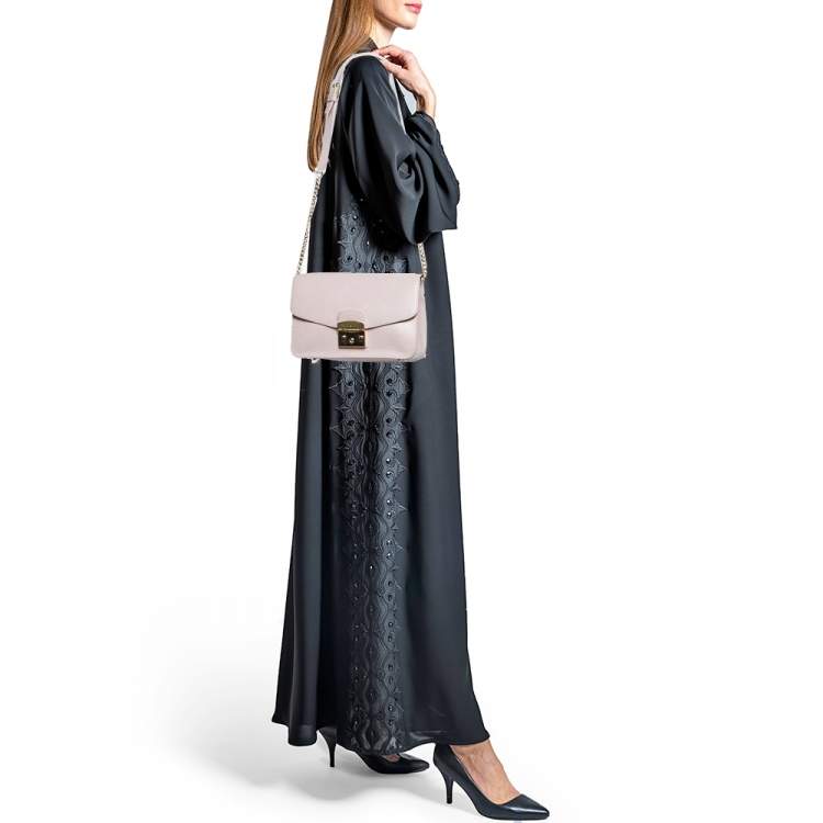 Pre Owned Furla Pink Leather Metropolis Shoulder Bag
