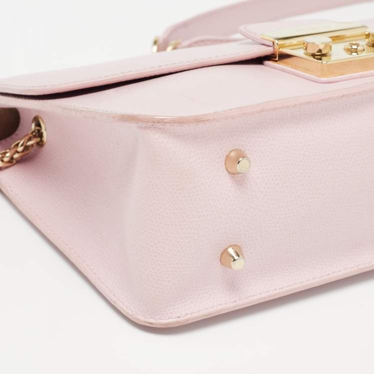 Pre Owned Furla Pink Leather Metropolis Shoulder Bag