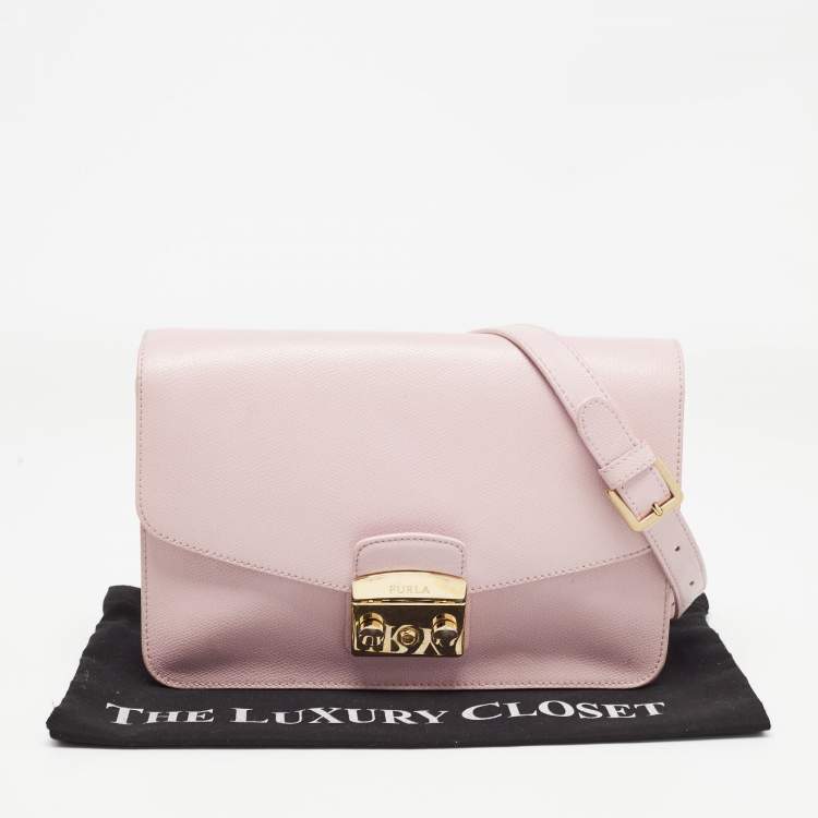 Pre Owned Furla Pink Leather Metropolis Shoulder Bag