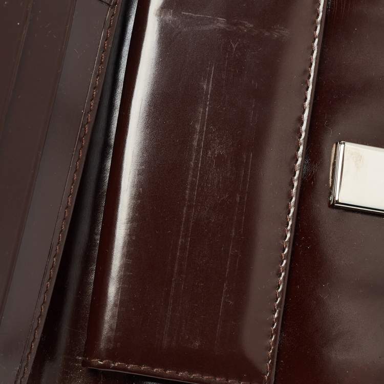 Pre Owned Furla Brown Brushed Leather Bifold Wallet