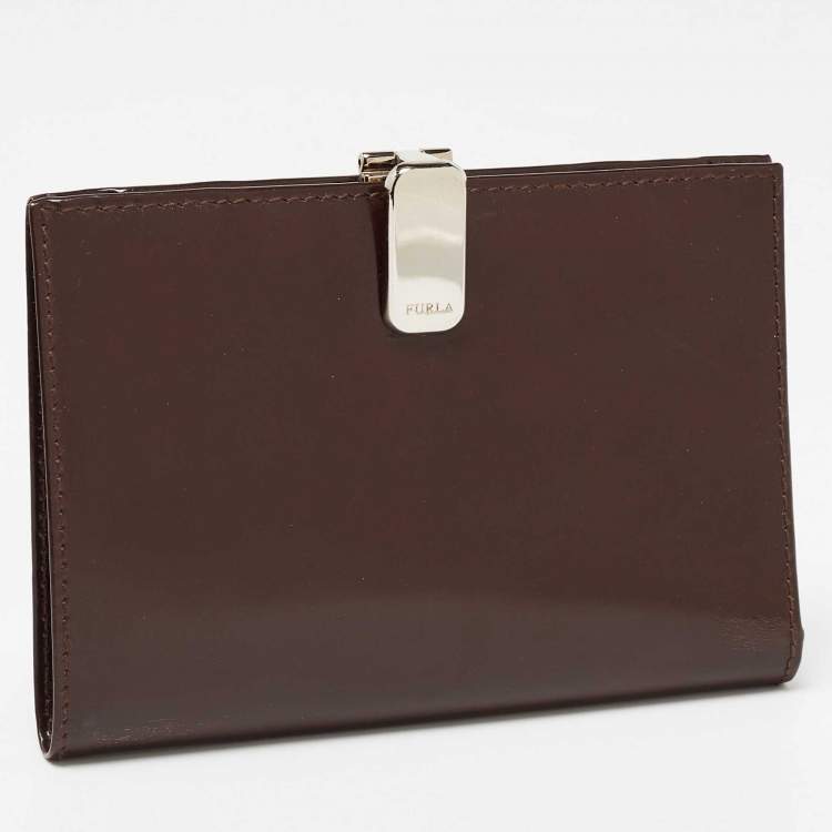 Pre Owned Furla Brown Brushed Leather Bifold Wallet