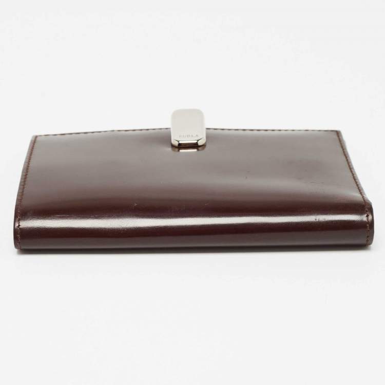 Pre Owned Furla Brown Brushed Leather Bifold Wallet