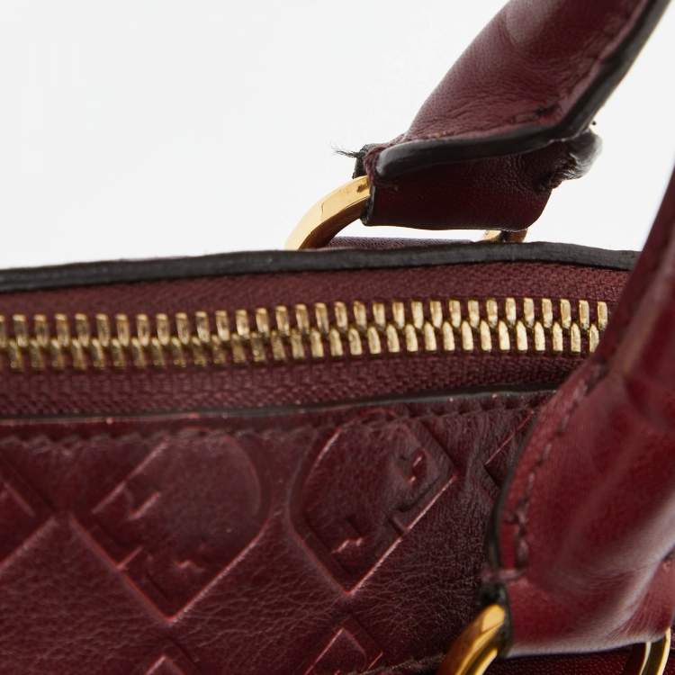 Pre Owned Furla Burgundy Leather Dome Satchel 
