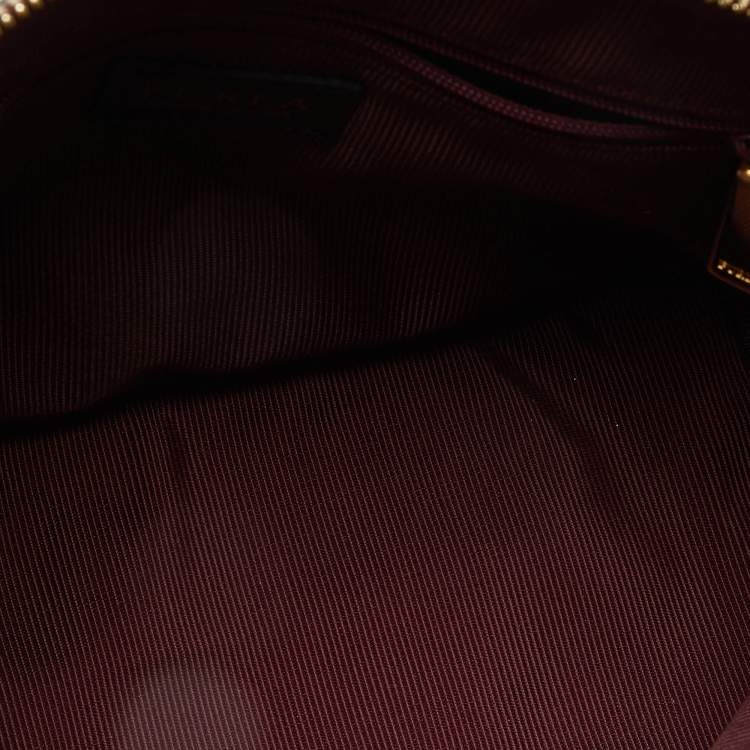 Pre Owned Furla Burgundy Leather Dome Satchel 