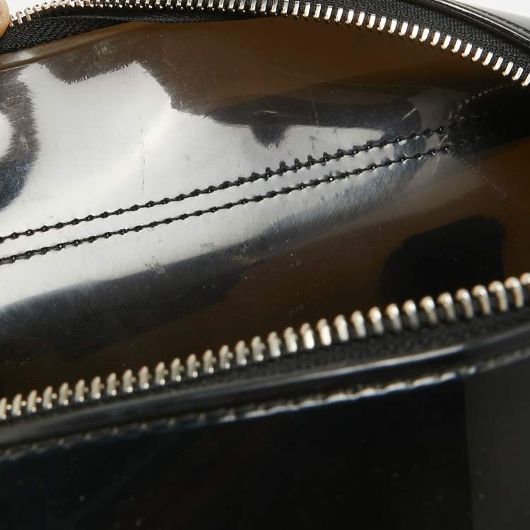 Pre Owned Furla Black/White Leather and Rubber Candy Flap Satchel