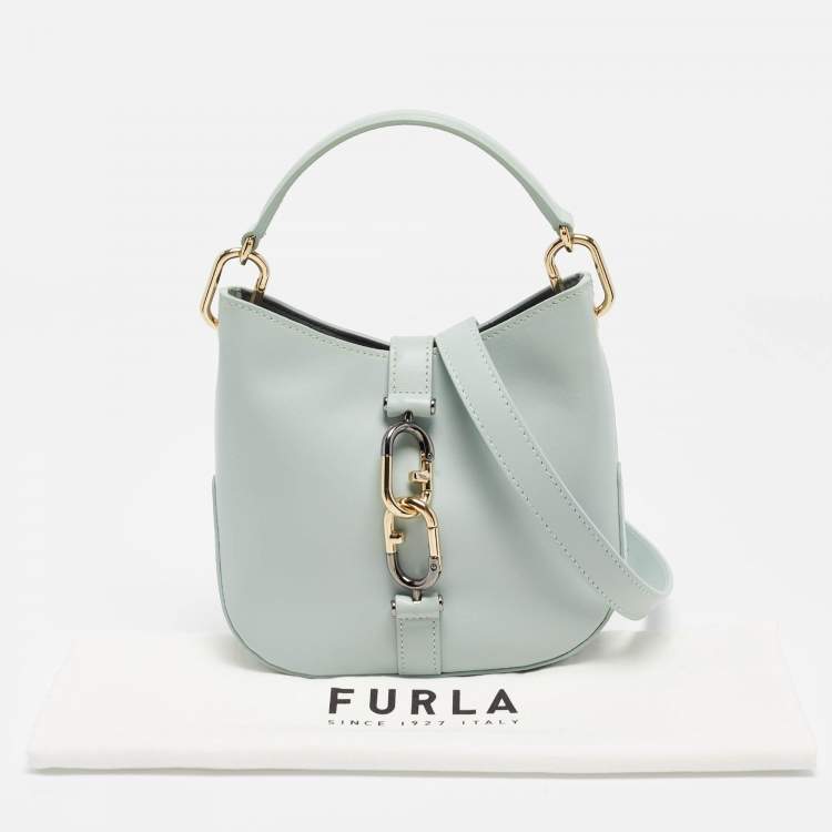 Pre Owned Furla Mint Green Leather Sirena Hobo