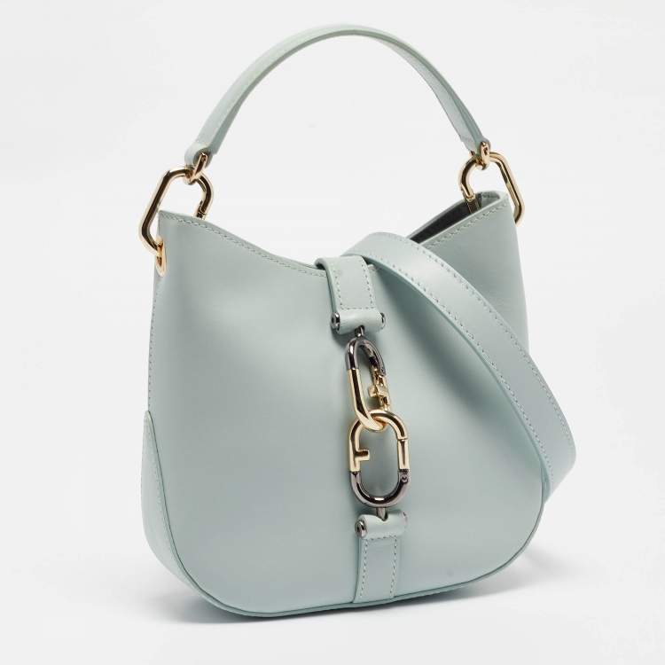 Pre Owned Furla Mint Green Leather Sirena Hobo