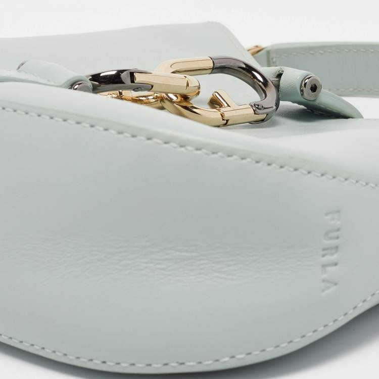 Pre Owned Furla Mint Green Leather Sirena Hobo