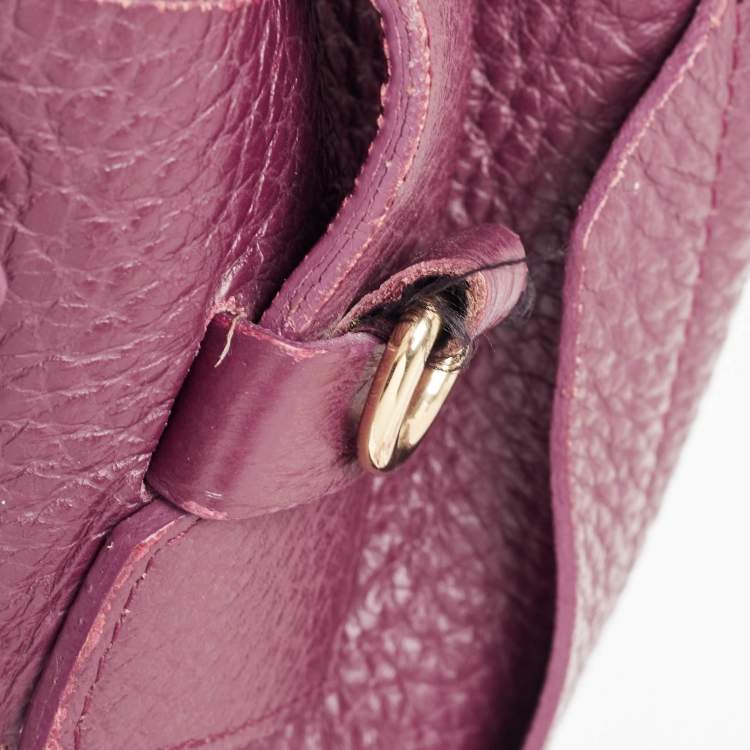 Pre Owned Furla Burgundy Pebbled Leather Medium Capriccio Hobo