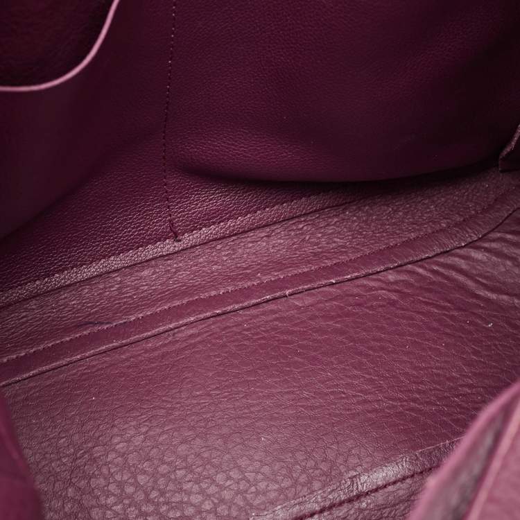 Pre Owned Furla Burgundy Pebbled Leather Medium Capriccio Hobo