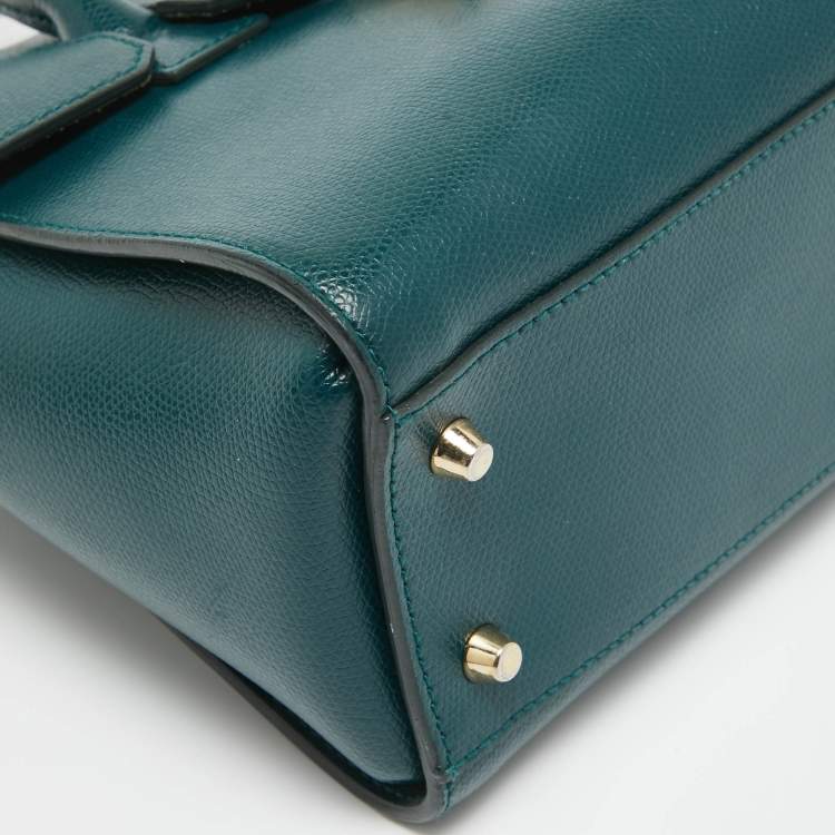 Pre Owned Furla Green Leather Small Metropolis Tote
