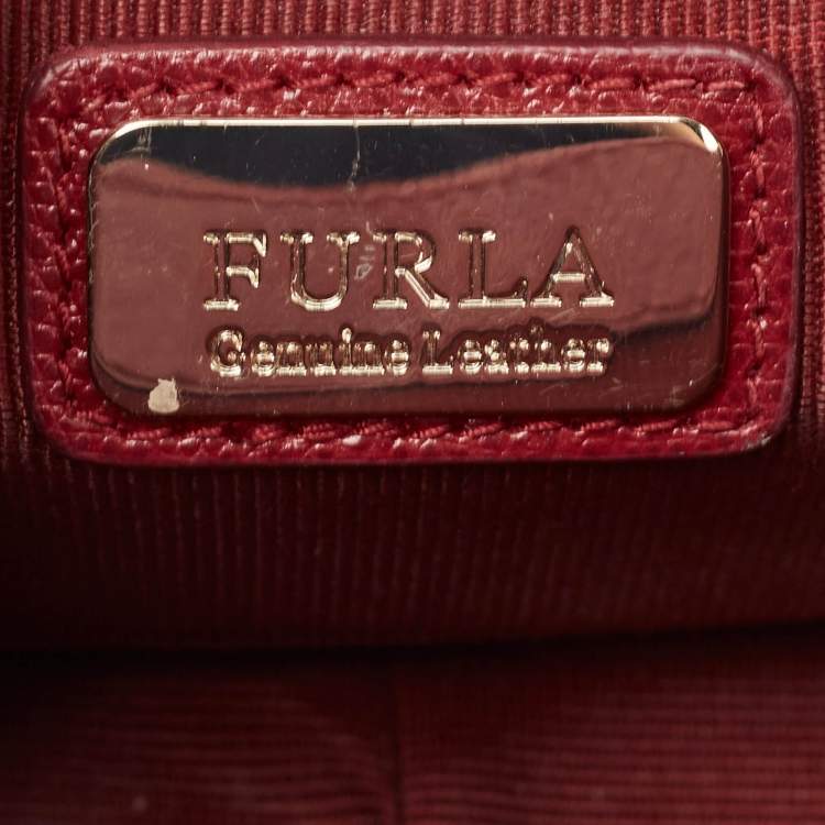 Pre Owned Furla Red Leather Metropolis Shoulder Bag